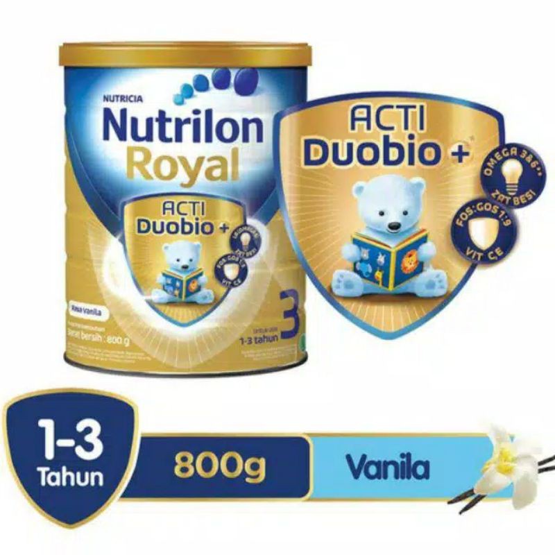 

Nutrilon Royal 3 Usia 1-3 Tahun Rasa Madu / Vanila 800 Gr