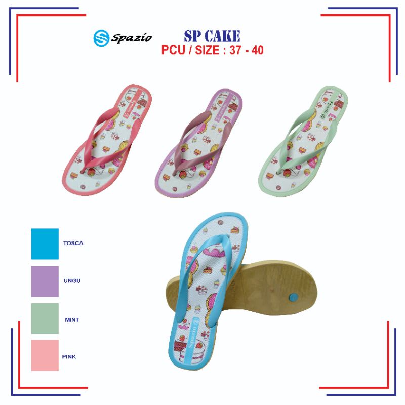 Sandal japit cewek spazio cake tanpa lem awet simpel