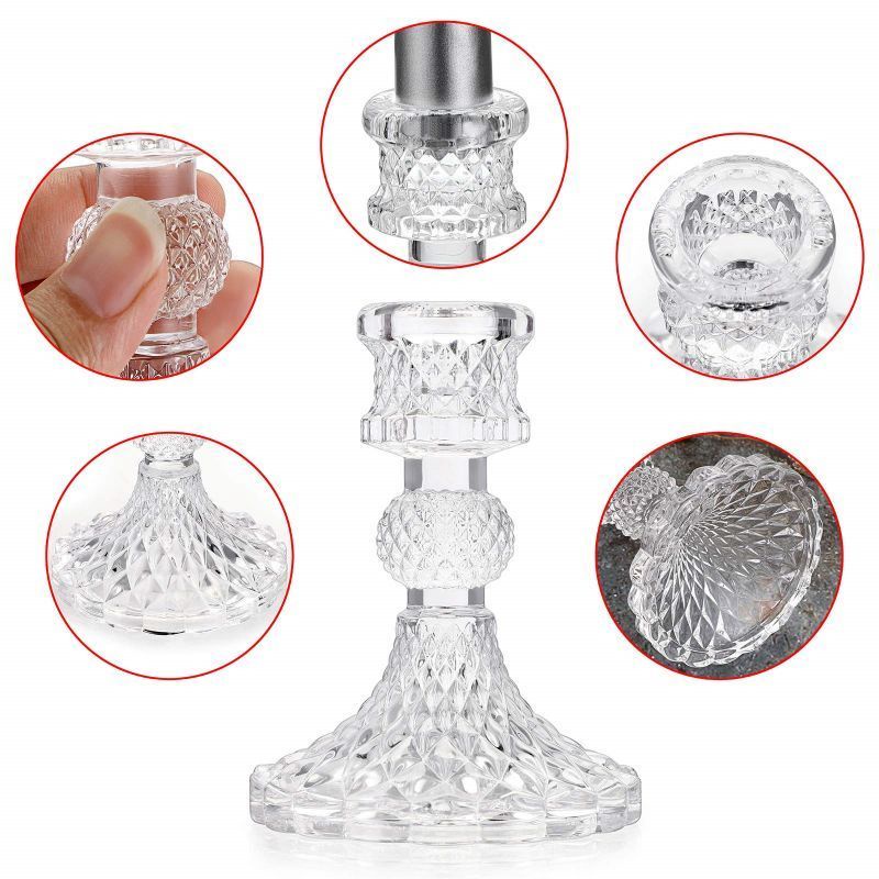 Glass Ornament Candle Holder Tempat Lilin Kaca Crystal Model Eropa Meja Makan Romantis Makan Malam