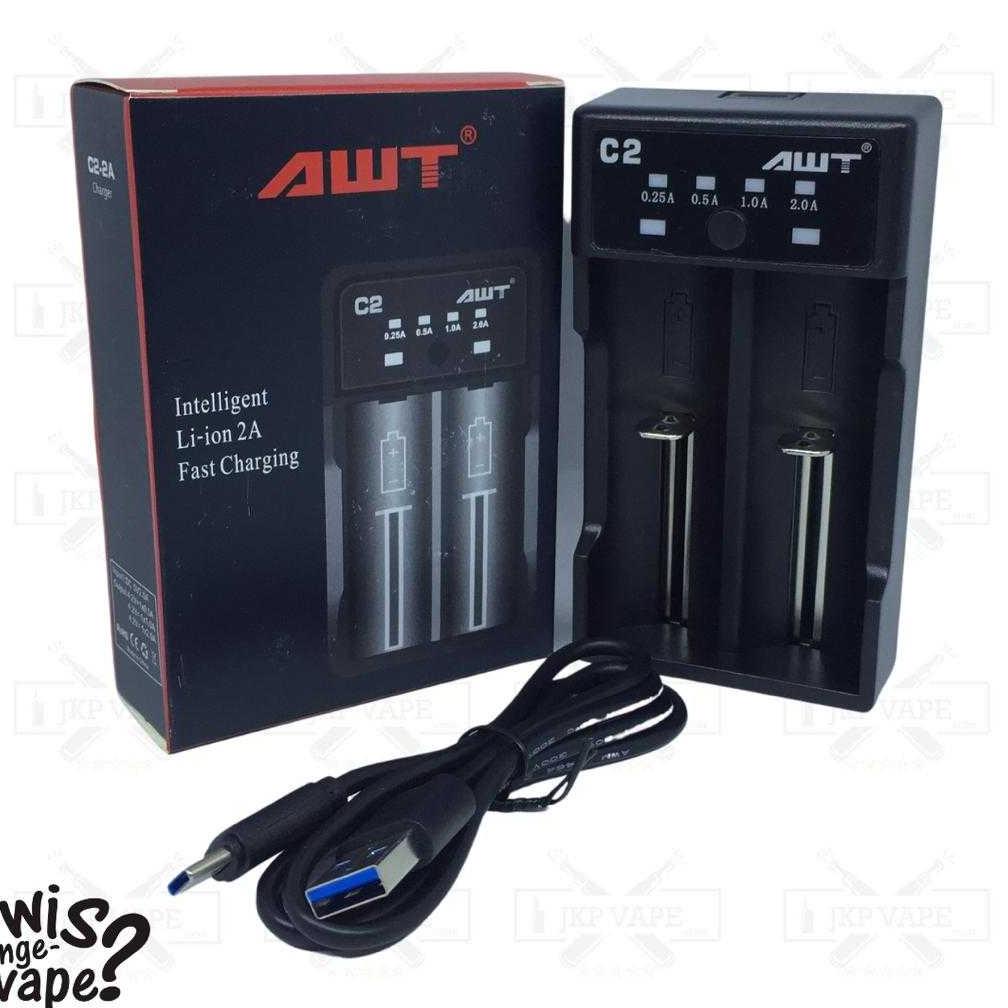Ni-Ng| AWT C2 FASTCHARGING LI ION 2A INTELLIGENT CHARGER VAPE AUTENTIC