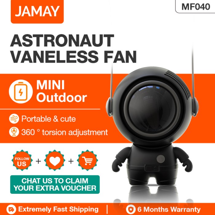 Discount JAMAY MF040 Astronaut Fan USB Mini Fan Portable Mini Fan Kipas Angin /KIPAS ANGIN