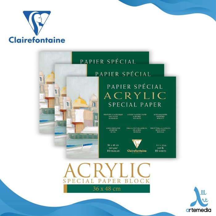 

Kertas Gambar Clairefontaine Acrylic Paper Pad 36x48cm Paper Block