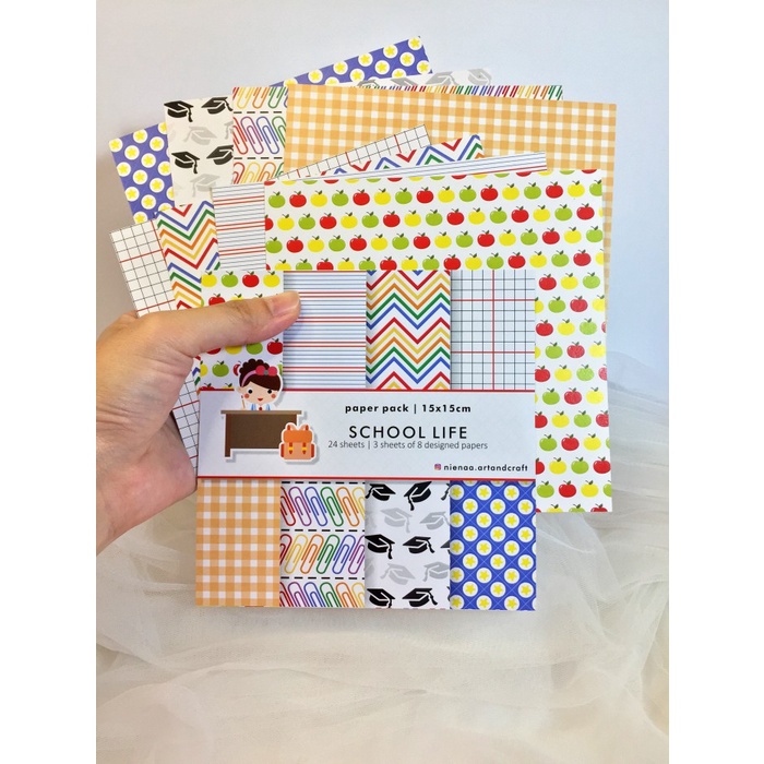 

School Life - Paper Pack - 15x15cm