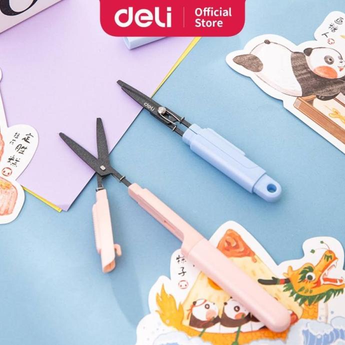 

BARANG TERBARU !!! DELI 77761 POCKET PORTABLE MINI SCISSOR GUNTING LIPAT KECIL BENTUK PEN - TERLARIS