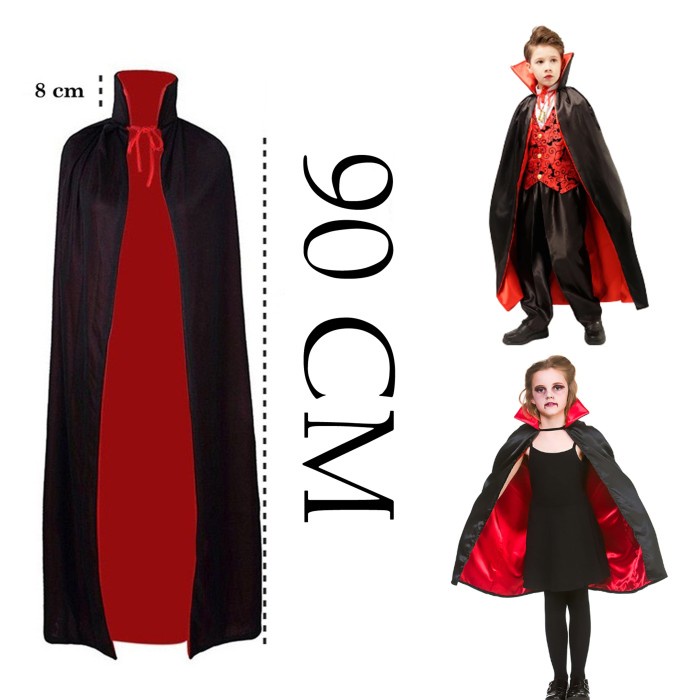 Jubah Acara Halloween Jubah Dracula Jubah Scream Hitam Polos Ready
