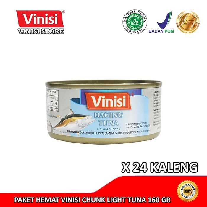 

Paket Hemat 1 Karton (24 Kaleng) Vinisi Chunk Light Tuna 160 Gr