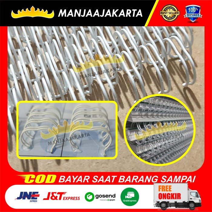 

Kawat Spiral 7 per 8 putih No 14 Ring Kawat jilid buku spiral murah