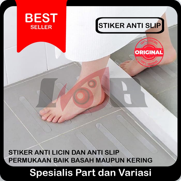 Stiker Anti Slip Bathtub Lantai Kamar Mandi Licin Kaca Keramik Tangga