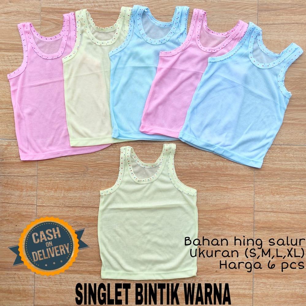 [CCM] 1/2 Lusin Kaos dalam bayi WARNA Singlet bayi ukuran S / M / L / XL baby newborn cod