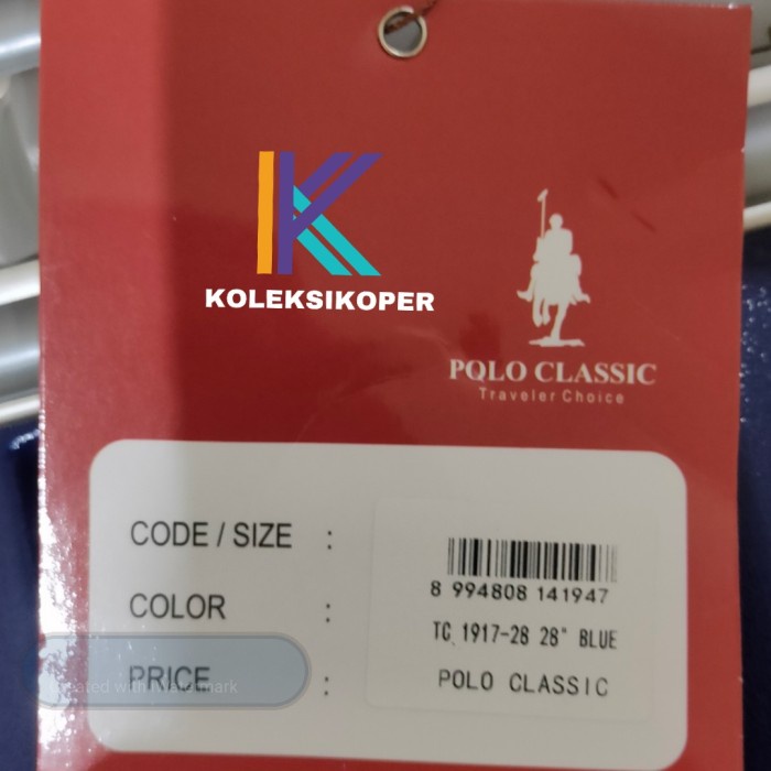 Koper Import Polo Classic Box Non Zipper Ukuran Paling Besar 28 Inch