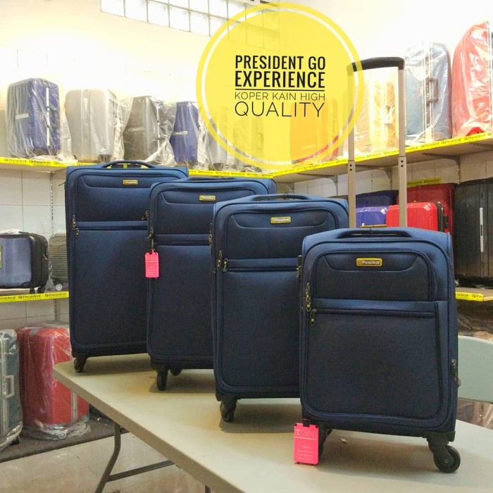 ✅Sale Tas Koper President 24 Inch Kain Kanvas Nylon Size Bagasi Travel Roda4 Diskon