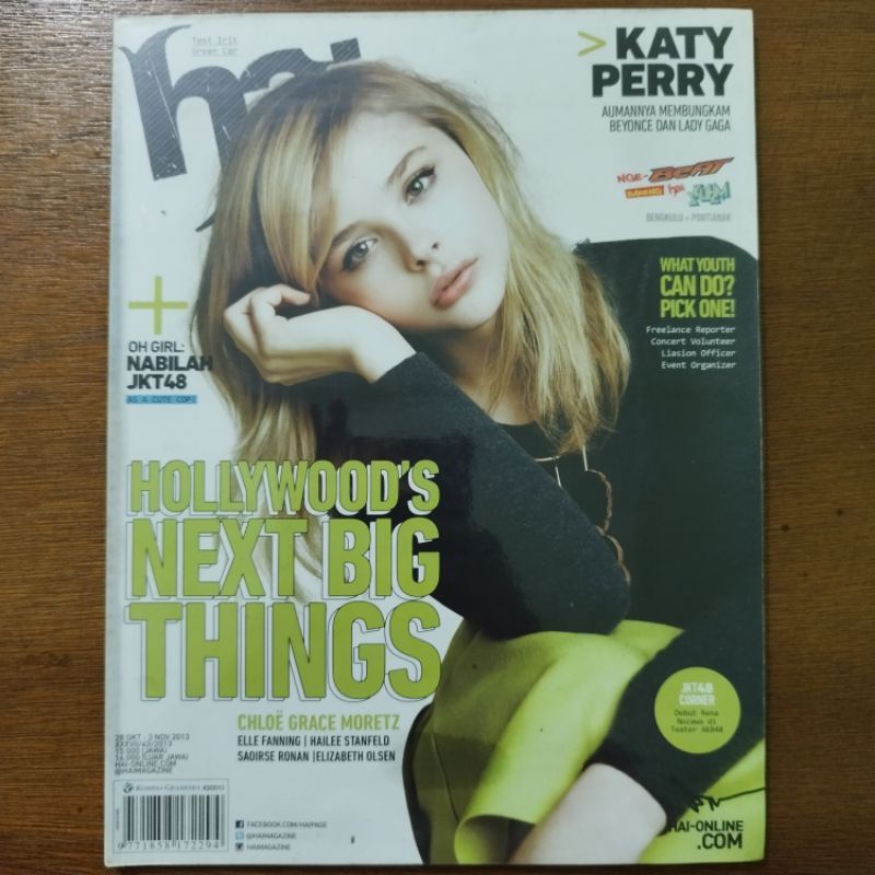 majalah Hai cover Chloe Moretz, Nabila JKT48, Ello, franz Ferdinand, Katy Perry