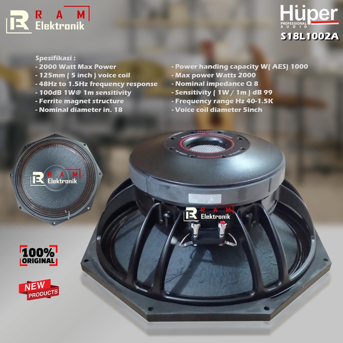 Komponen Componen Speaker HUPER 1000 Watt 18 inch S18L1001A S18 L1001A