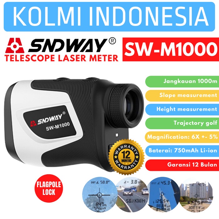 SNDWAY Rangefinder Meteran Laser Teropong Monocular Golf Hunting M1000