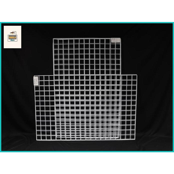 Sheila store Kawat Ram 115x75 Cm - Rak Display Aksesoris HP - Rak Gantung putih