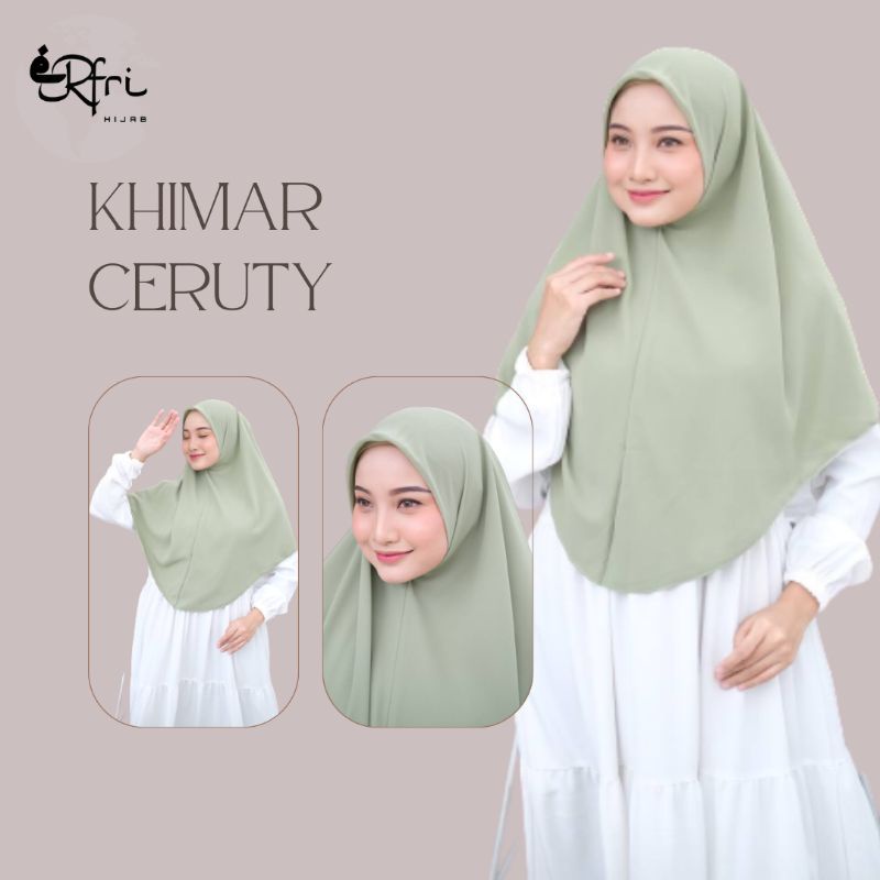 [ERFRI] Khimar Ceruty, Khimar Ceruty 2 Layer, Khimar Instan, Jilbab Instan, Jilbab Ceruty, Jilbab Si