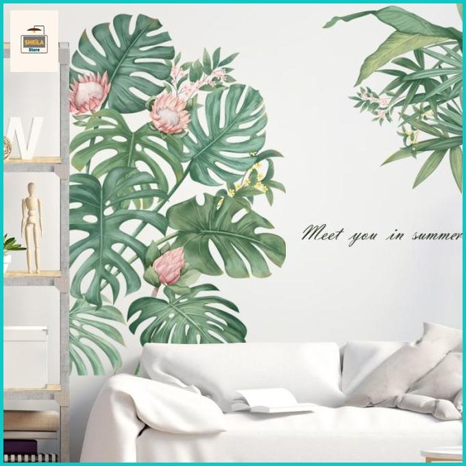 Sheila store wall stiker dinding wallpaper motif daun mostera besar wall sticker