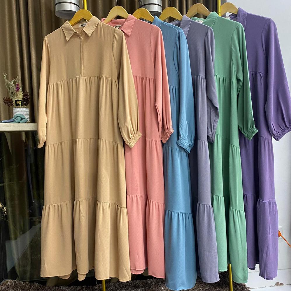 [Slk] Terlaris Midi Dress Wanita / Midi Dress Muslim / Midi Dress Jumbo Ld115 Terbaru