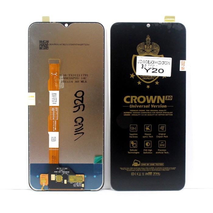 LCD LAYAR GAMBAR LCD VIVO Y20 2020 + TS_ HITAM VIVO V2027 IN5 = Y12S/Y