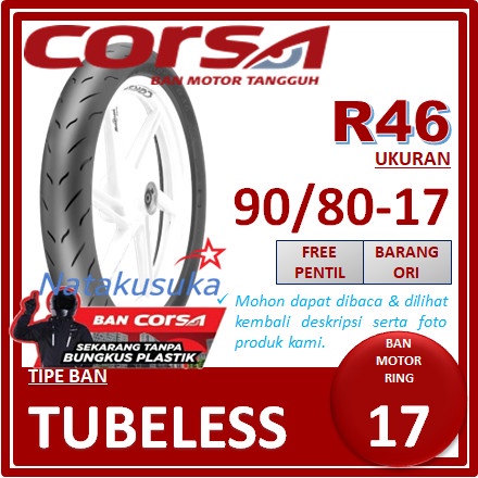 Ban Luar CORSA R46 Tubeless (TL) 90/80-17
