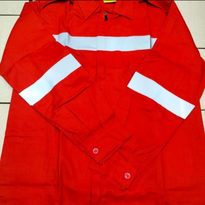 Terlaris Baju Atasan Kerja Safety Resleting Merah / Baju Atasan Safety