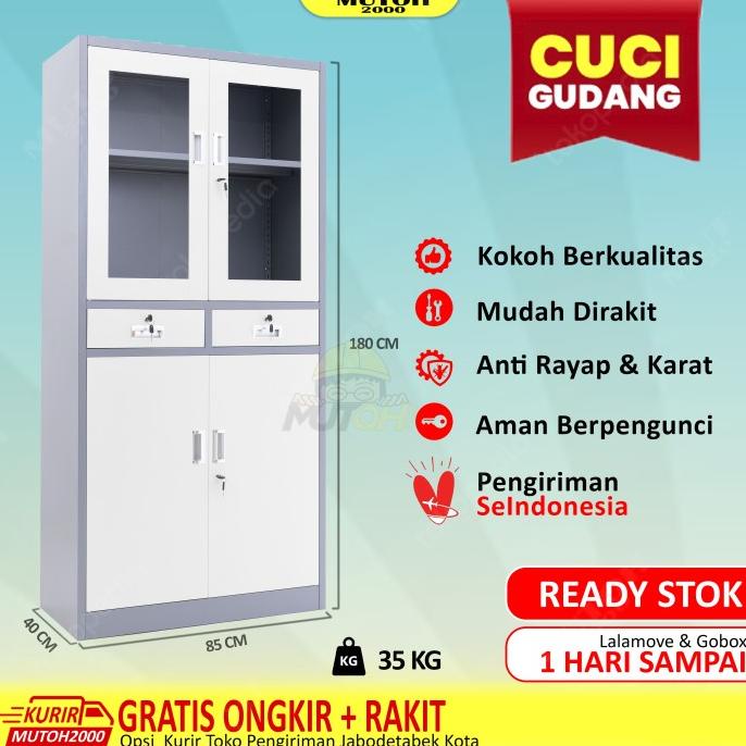

New Lemari Arsip Lemari Besi Filling Cabinet - Kombinasi 2 Pintu 2 Laci Terbaik