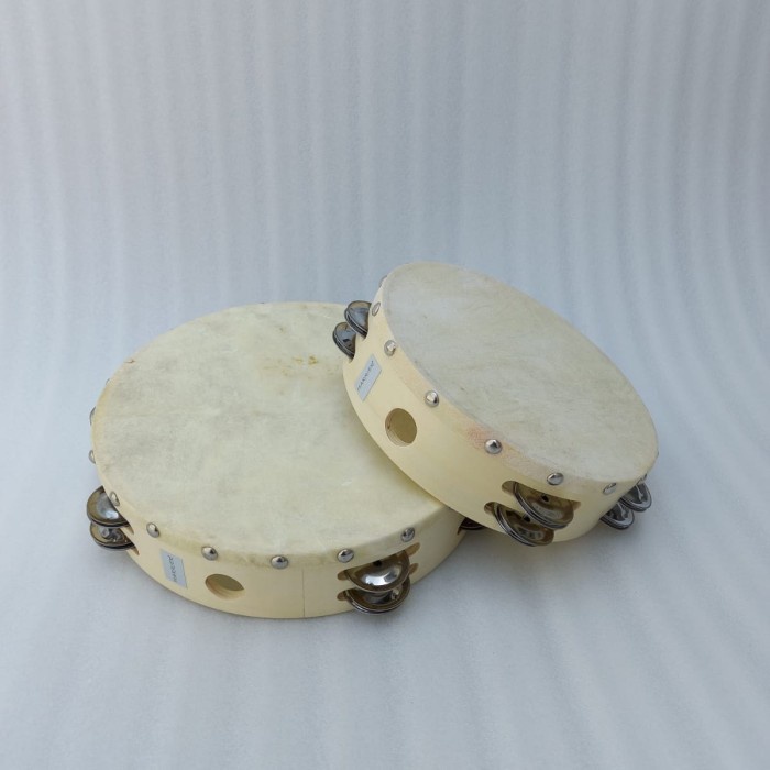 Tamborin - Tamborin 10 Inch Kulit Double Kecrekan Tambourine Tamborine Harrier