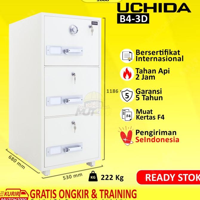 

Uchida B4-3D Filling Cabinet 3 Laci Tahan Api Garansi 5 Tahun Limited Edition