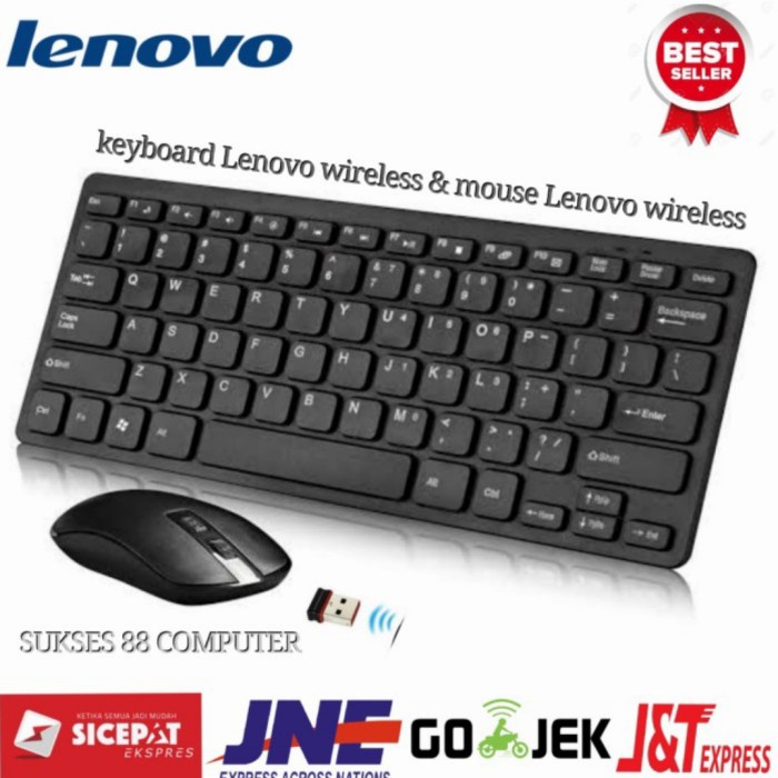 PAKET KEYBOARD WIRELESS + MOUSE WIRELESS COMBO SET LENOVO GKM901 ORIGINAL