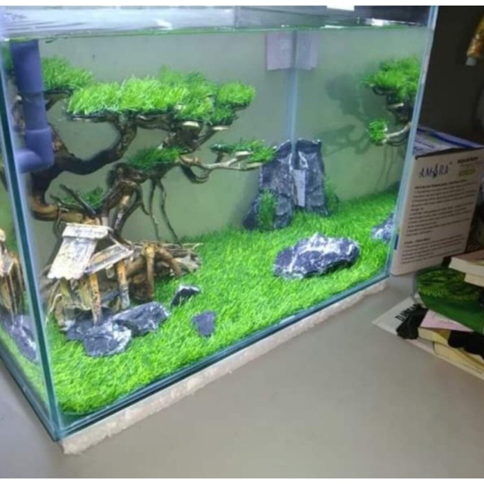 Promo Rumput Sintetis Aquarium 100X50 Cm - Karpet Sintetis Golf 1 Cm Terbaru