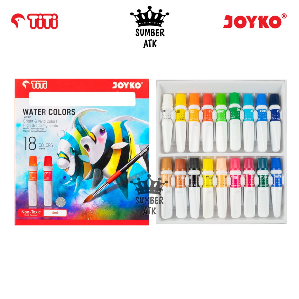 

Water Color Cat Air Joyko Titi Wac-6Ml-18 Warna Colors