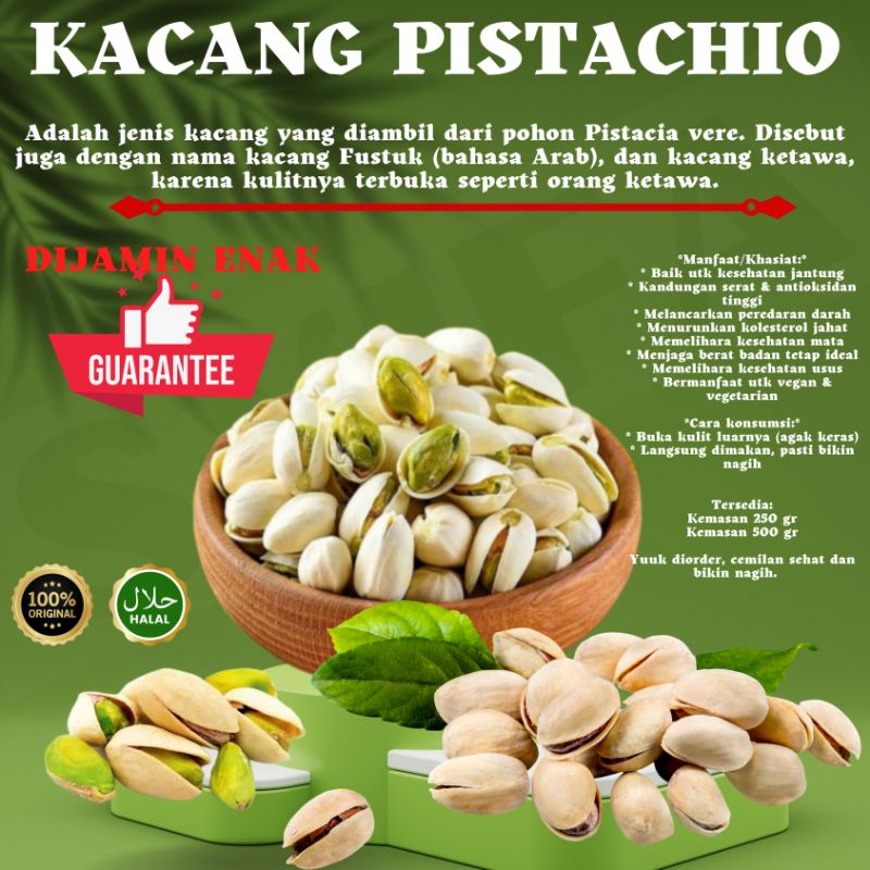 

250 gram Kacang Pistachio / Kacang Ketawa / Kuaci Arab