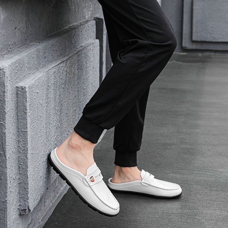 Tods Sepatu Slip On Perahu Pria, Kasut Pantofel Trendi Setengah Selop
