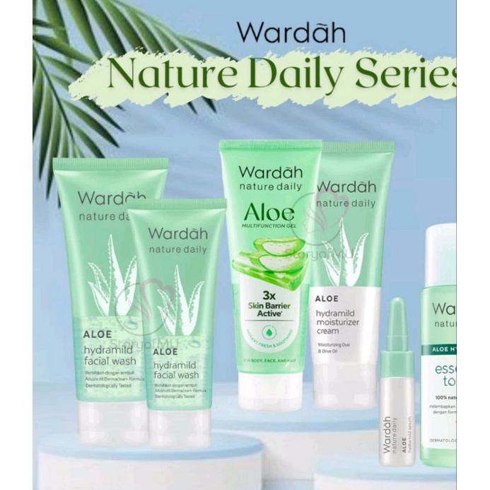WARDAH Nature Daily Aloe Vera Hydramild SERIES Facial Wash / Multifunction Gel / Moisturizer Cream /