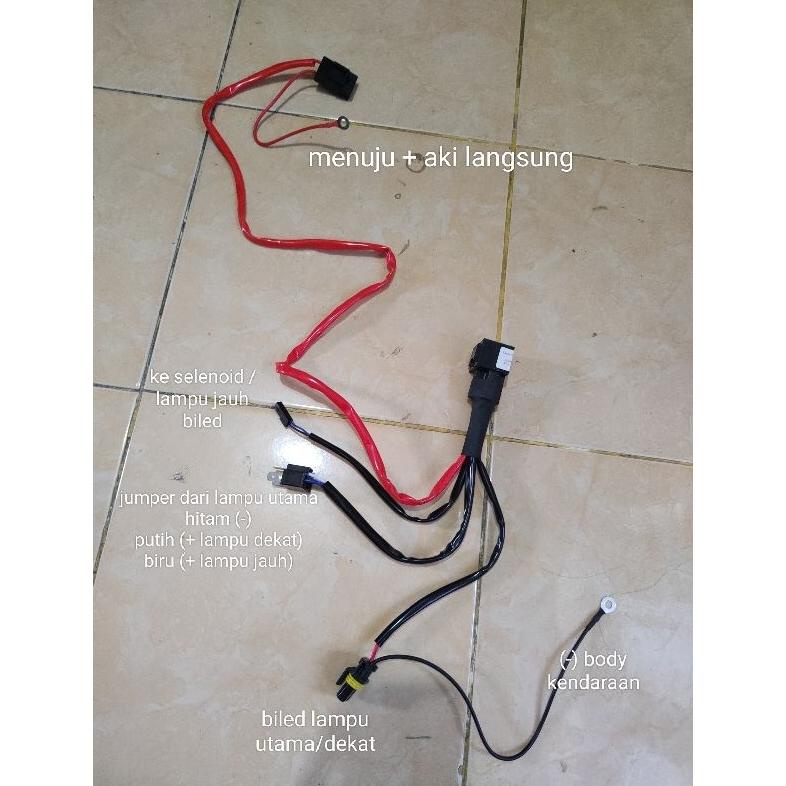 Best - KABEL RELAY SET BILED MOTOR MOBIL PNP H4 dan semua kendaraan Output 1 Lampu output 2 lampu re