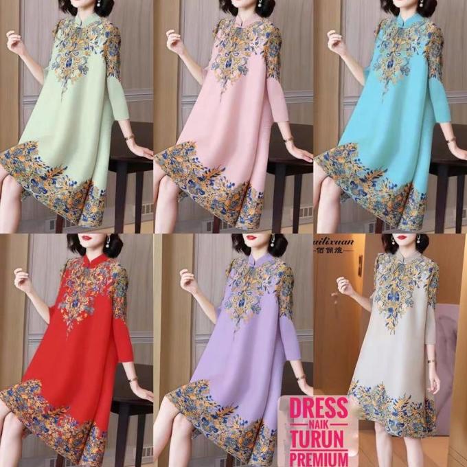 Terlaris Dress Plisket Turun Naik Bangkok Original