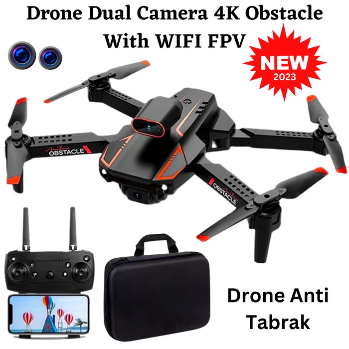Drone Dual Camera 4K / Drone 2 kamera / Drone Anti Tabrak / Drone Fpv