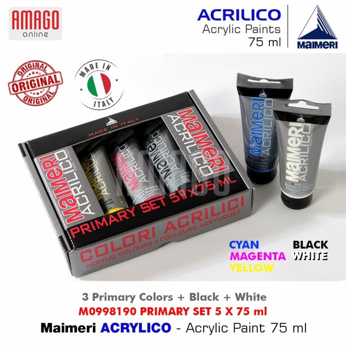 

MAIMERI ACRILICO - ACRYLIC PAINT - PRIMARY SET - 5 X 75ML - M0998190