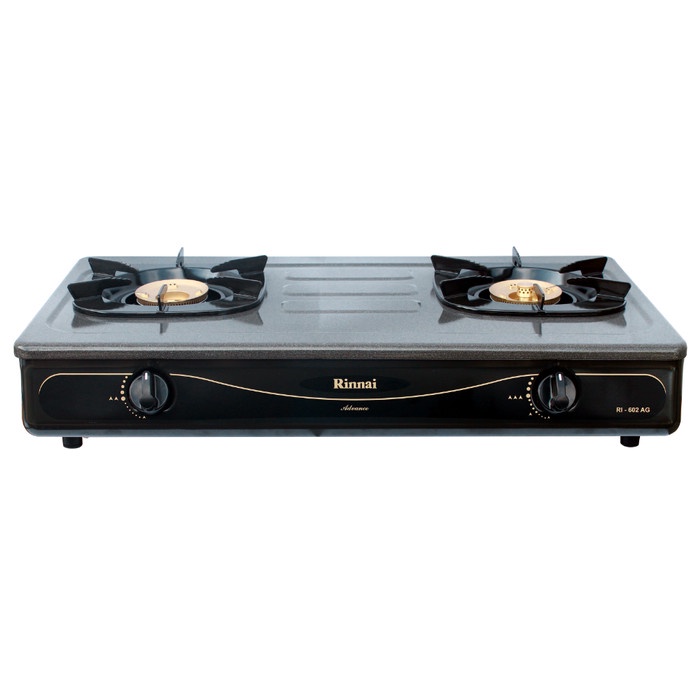 [Ori] Kompor Gas Rinnai Ri-602Ag Api Besar 2 Tungku Anti Gores 602 Ag Bekasi Bisa Gojek