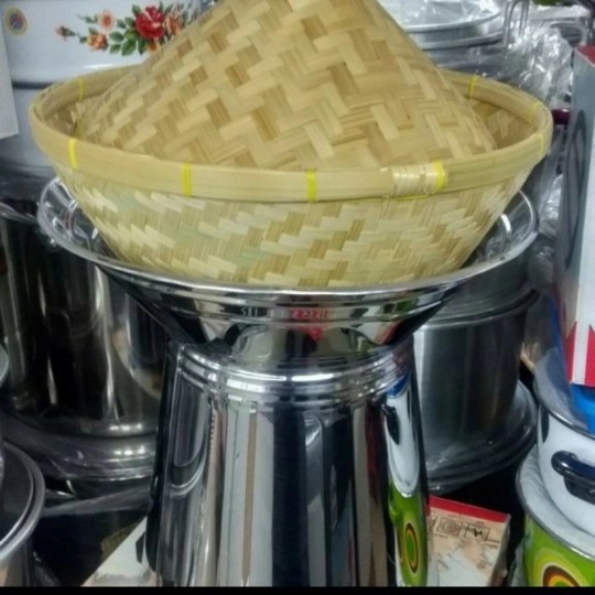 [Ori] Seeng/Dandang Jadul Stainless Tumpeng Dari Bambu Berkualitas