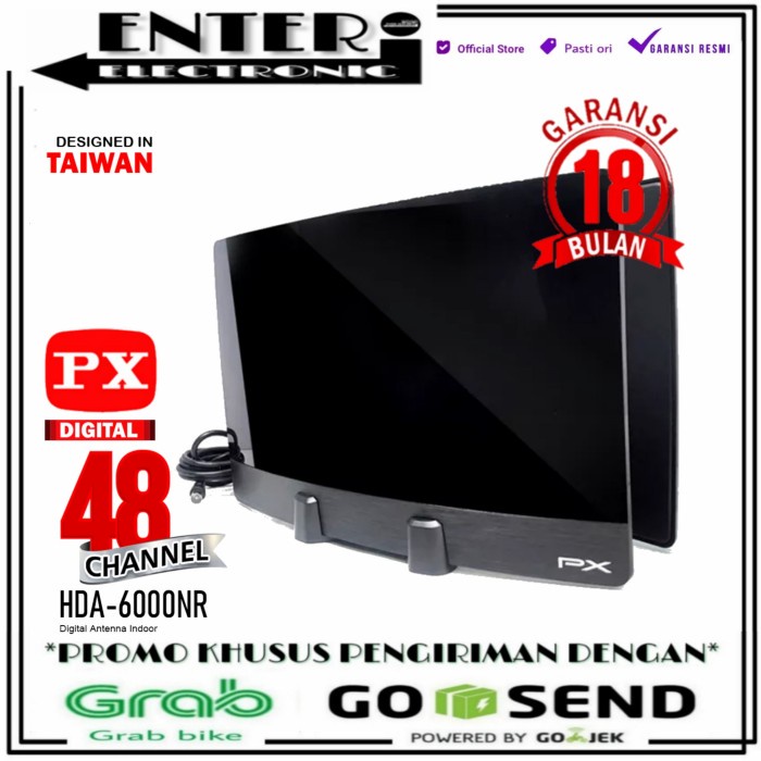 [Ori] Px Hda6000Nr - Indoor Antena Tv Digital Double Intercept Px Hda 6000Nr Bisa Gojek