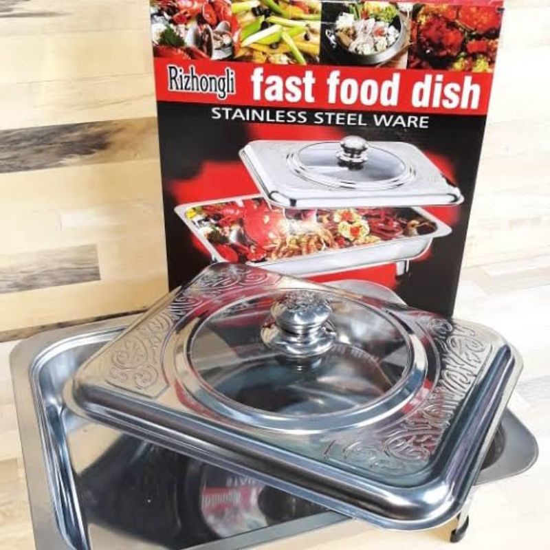 Prasmanan set wadah saji stainless makanan persegi panjang