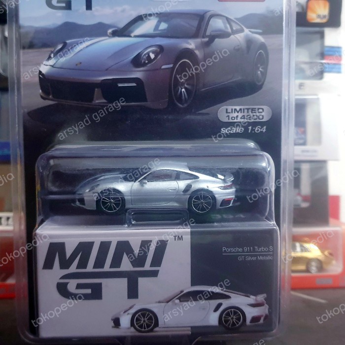 ✅COD Diecast Mini Gt Porsche 911 Turbo S Gt Silver Metallic No 354 Blister Berkualitas