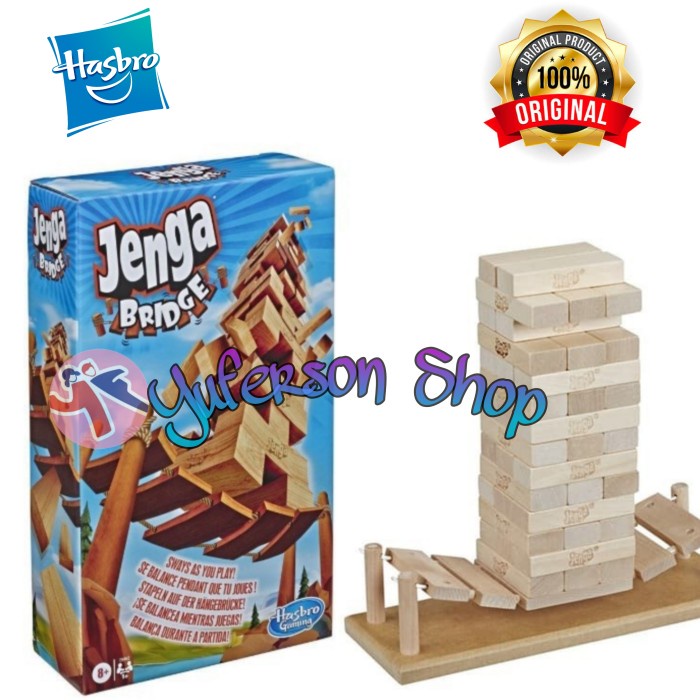✅COD Hasbro Gaming Jenga Bridge Wooden Block Stacking Tumbling Tower Limited
