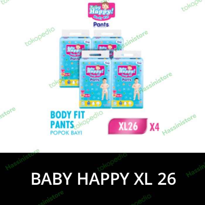 ✅New Ori Pampers Baby Happy Pants Xl 26 - 1 Karton 4 Pack Terbaru