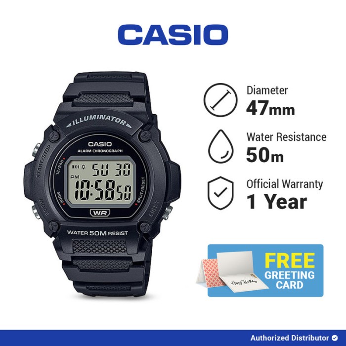 ✅Ori Casio Jam Tangan Pria Digital W-219H-1Avdf Terbaru
