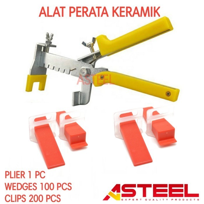 ASTEEL PROMO PAKET ALAT PASANG PERATA KERAMIK GRANIT MODEL TIPE PASAK