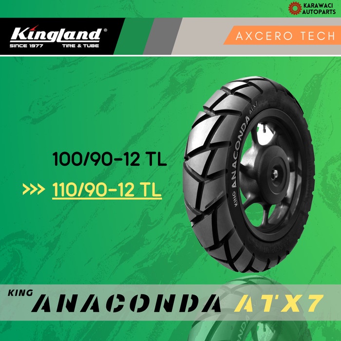BAN MOTOR KINGLAND KING ANACONDA ATX 110/90 - 12 TUBELESS ORIGINAL BEST QUALITY