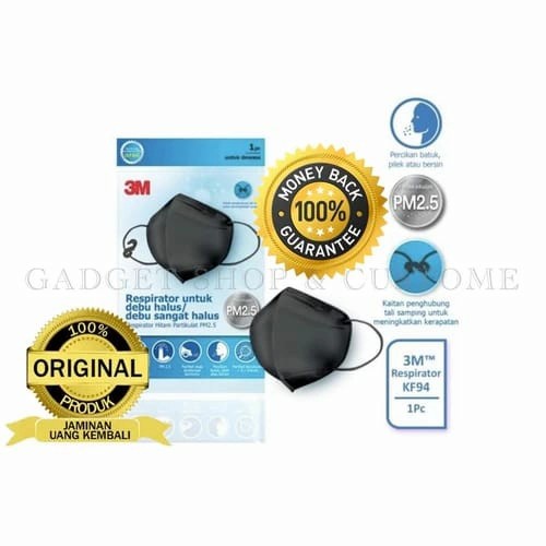 [Original] Masker 3M Kf 94 Respirator Black Berkualitas