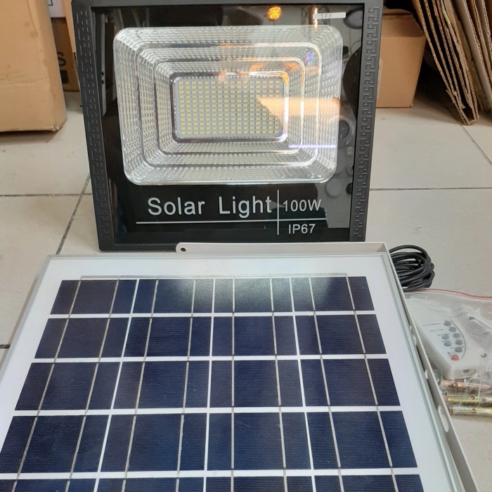 ✅COD Lampu Sorot Led Solar Panel 100 Watt Tenaga Surya 100W Terbatas
